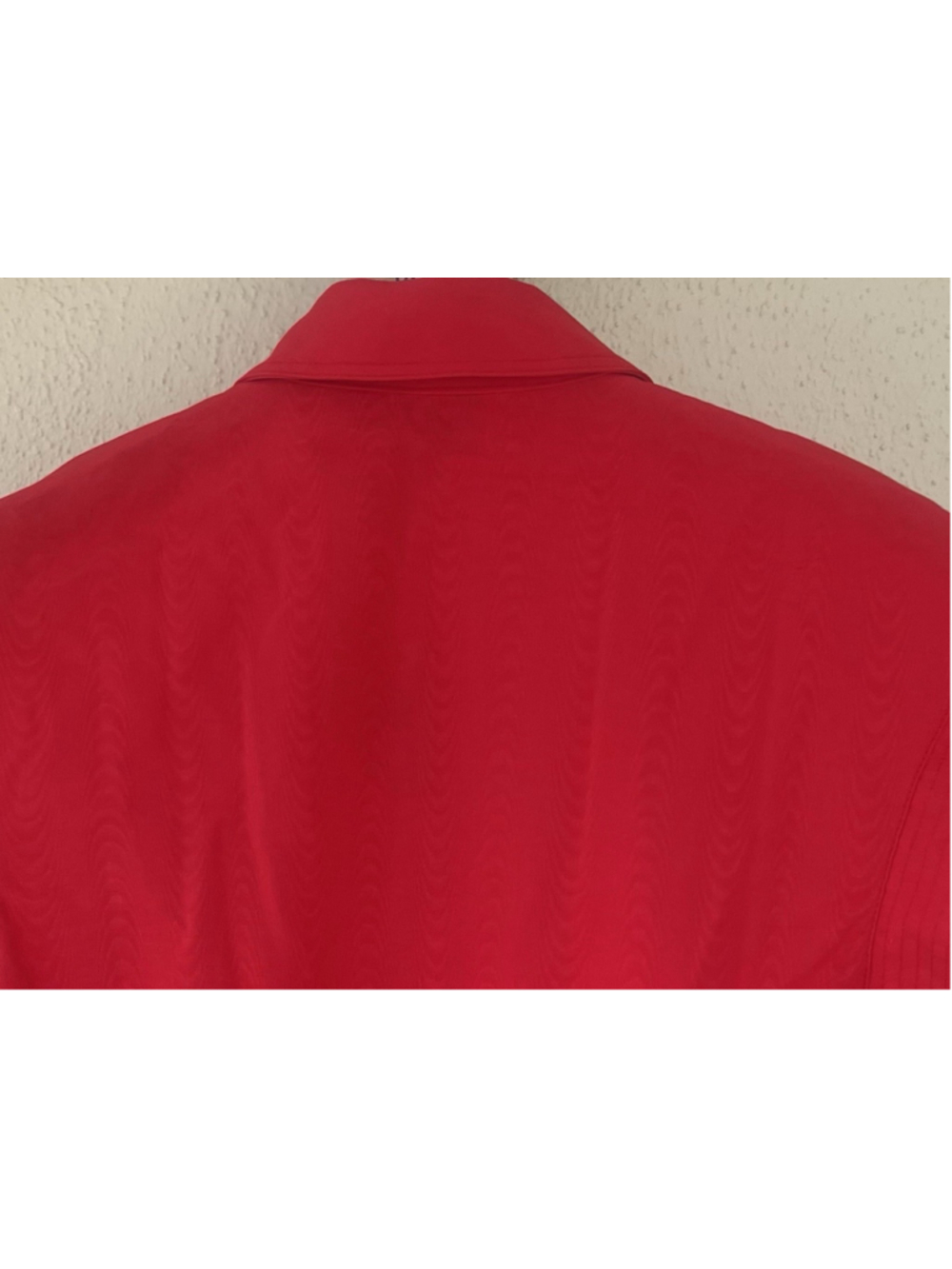 New Tuckernuck Red Chloe Midi Dress L Belted Collared Moir Classic Elegant - Picture 12 of 14